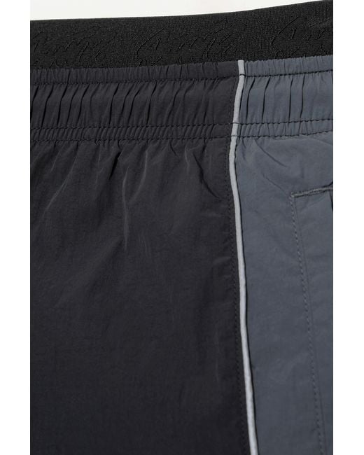 Pull&Bear Blue Panelled Swimming Trunks for men