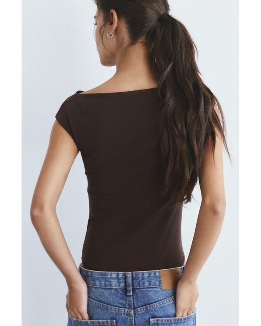 Pull&Bear Blue Short Sleeve Bodysuit