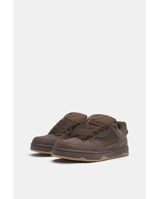 Pull&Bear Black Stwd Skate Trainers for men