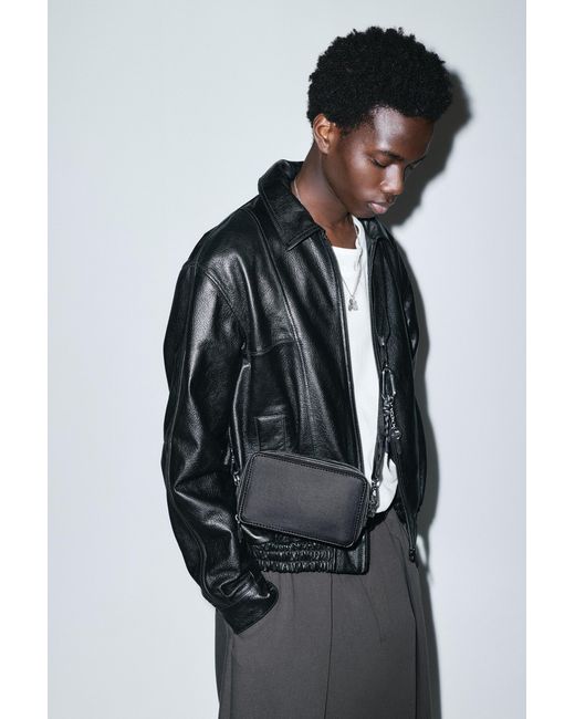 Pull&Bear Black Embellished Crossbody Bag for men