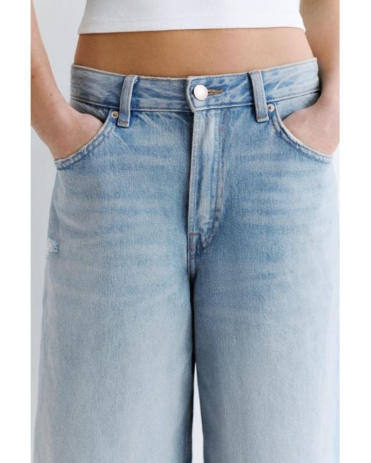 Pull&Bear Blue Low-Rise Denim Jorts