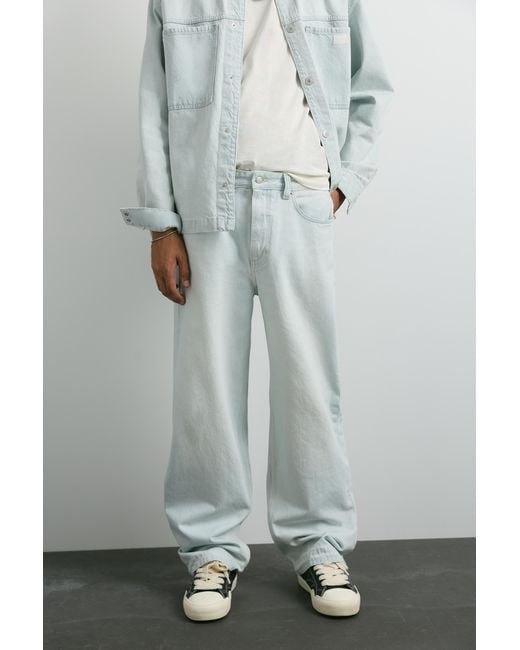 Pull&Bear Gray Wide-Leg Jeans for men