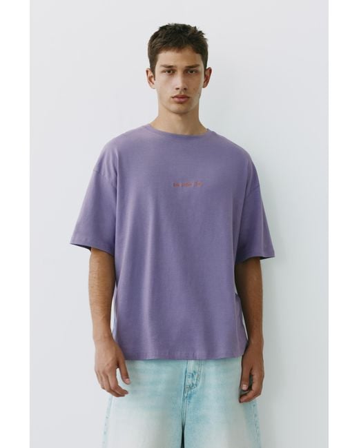Pull&Bear Green Relaxed Fit Graphic T-Shirt for men