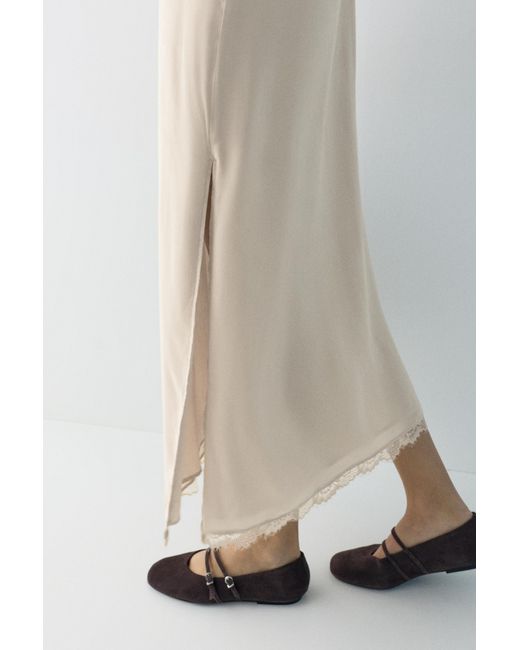 Robe Midi Nuisette Pull&Bear en coloris Natural
