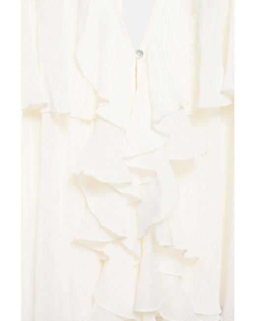 Pull&Bear Haltertop Met Ruches in het White