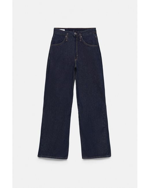 Pull&Bear Blue Low-Rise Barrel Jeans