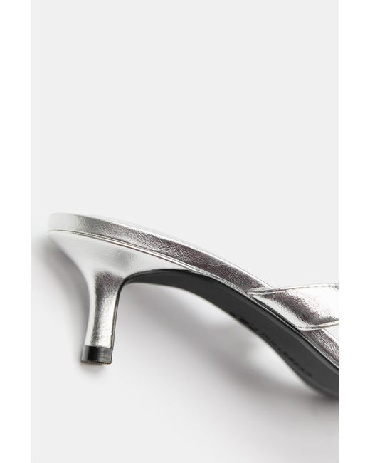 Pull&Bear Blue Metallic Heeled Sandals