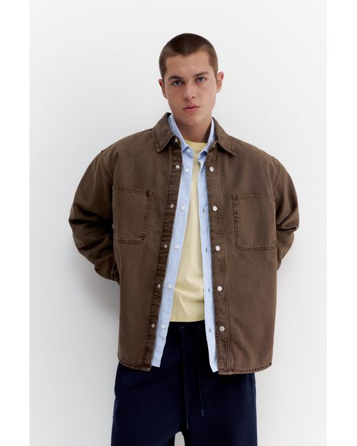 Pull&Bear Brown Pocket Overshirt for men