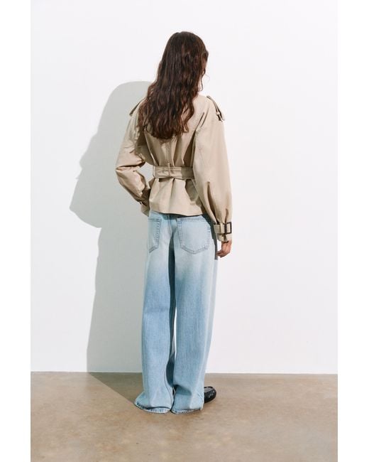 Pull&Bear Natural Short Belted Trench Coat