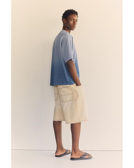 Pull&Bear Blue Ombré T-Shirt With Studs for men