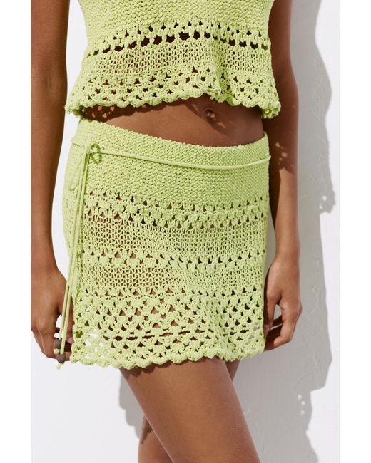 Pull&Bear Crochet Minirok in het Green