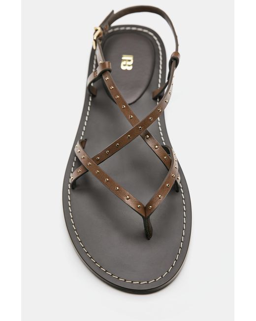 Pull&Bear Blue Flat Studded Sandals
