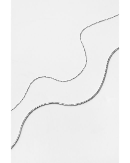 Pull&Bear 2-Pack Basic Kettingen in het White