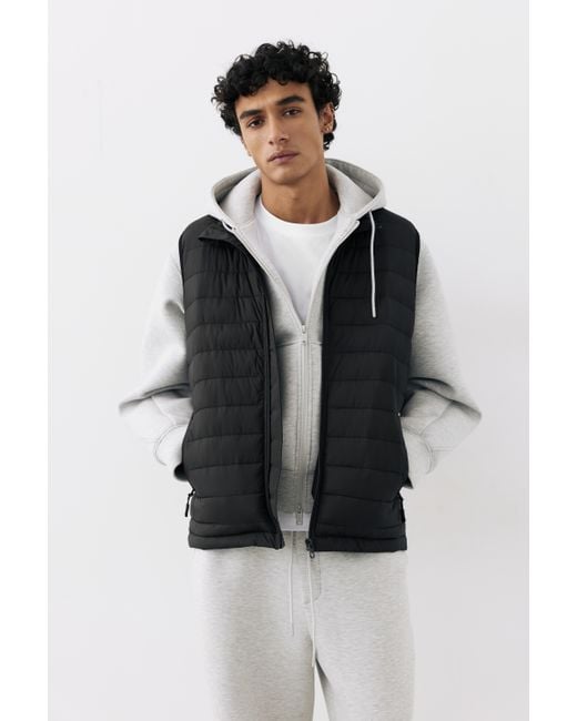 Pull&Bear Gewatteerde Bodywarmer in het Black voor heren