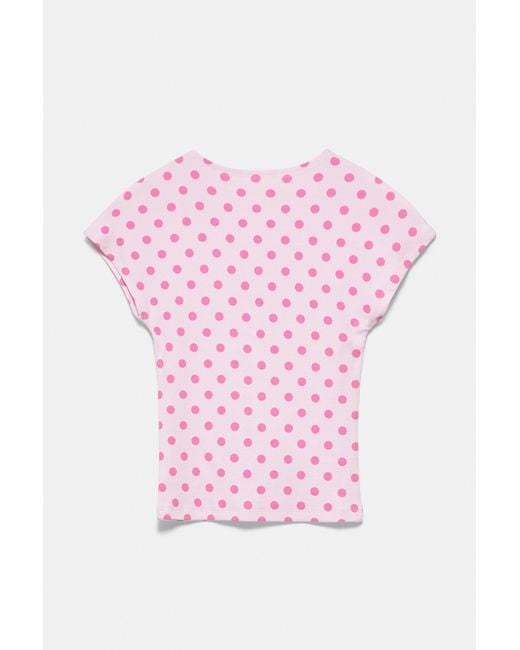 Pull&Bear Pink Fitted Short Sleeve T-Shirt