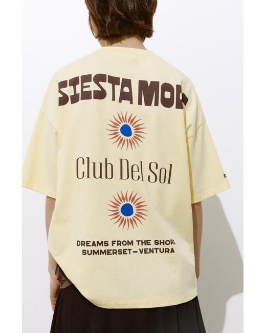 Pull&Bear Natural Oversize Graphic T-Shirt