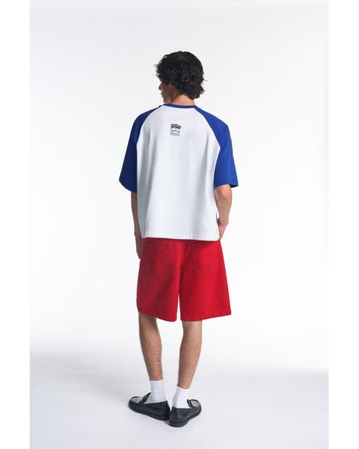 Pull&Bear Red Stwd Raglan Sleeve T-Shirt for men