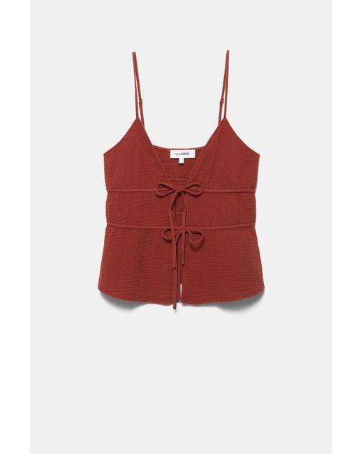 Pull&Bear Red Crepe Strappy Top