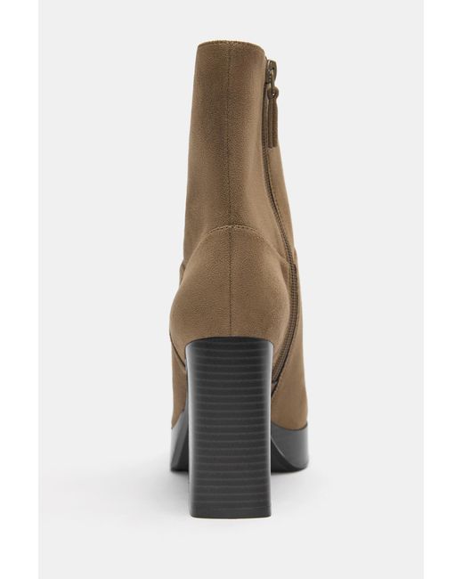 Pull&Bear Blue Platform High-Heel Ankle Boots