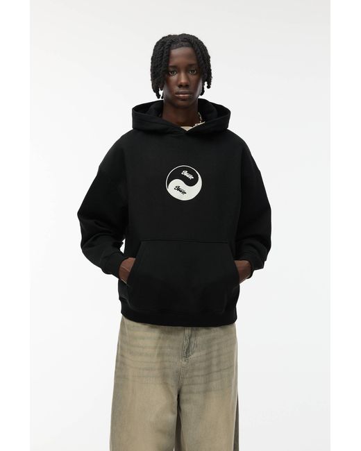Pull&Bear Black Stwd Yin Yang Hoodie for men