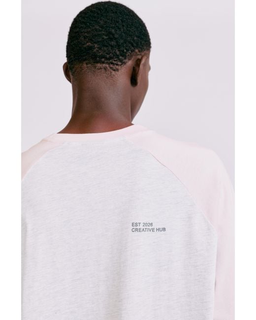Pull&Bear Gray Raglan Sleeve T-Shirt for men