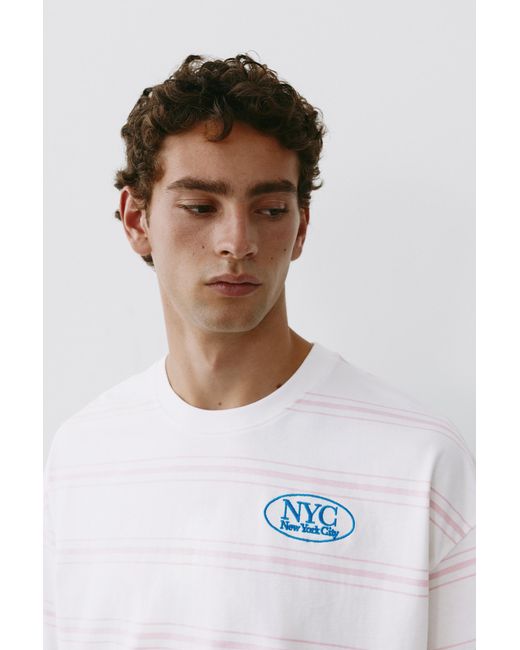 Pull&Bear Multicolor Nyc Graphic T-Shirt for men