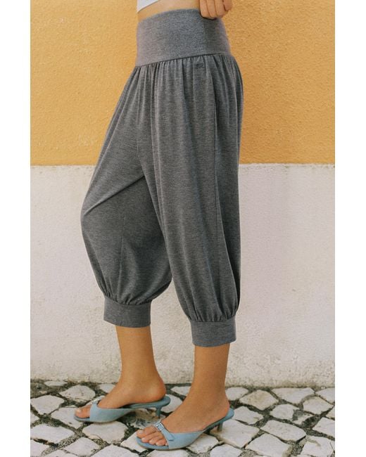 Pull&Bear Gray Cropped Sarouel Trousers