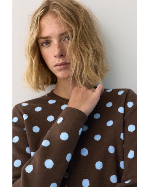 Pull&Bear Blue Polka Dot Cardigan