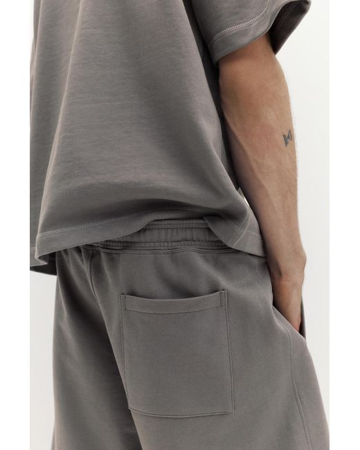 Pull&Bear Gray Bermuda Jogger With Logo for men