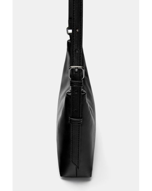Pull&Bear Black Buckle Shoulder Bag