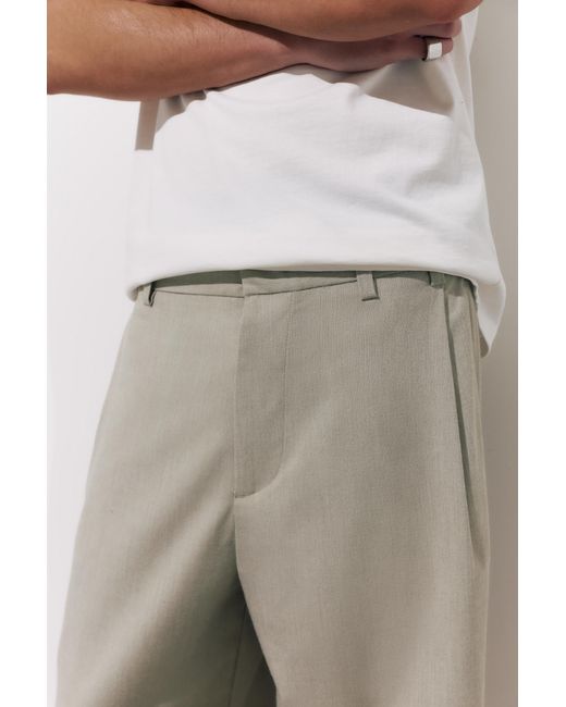 Pull&Bear Natural Tailored Darted Trousers for men