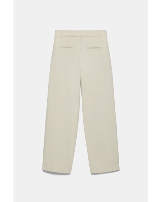 Pull&Bear White Darted Smart Trousers