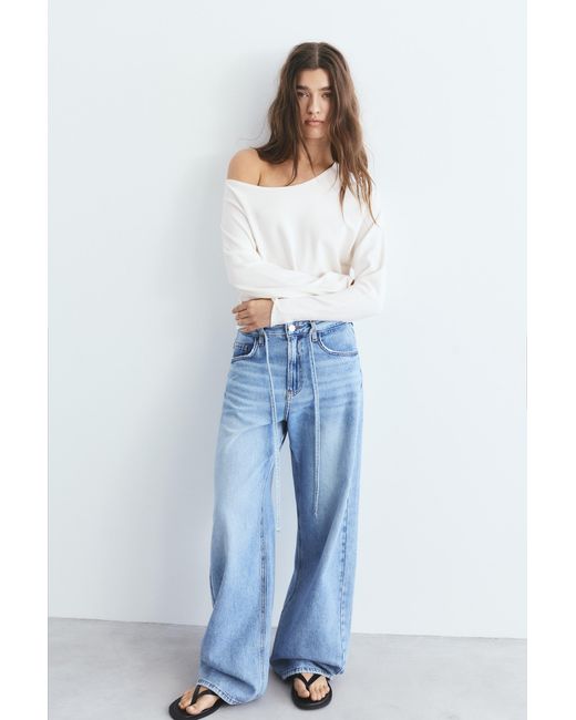 Pull&Bear White Asymmetric Jumper