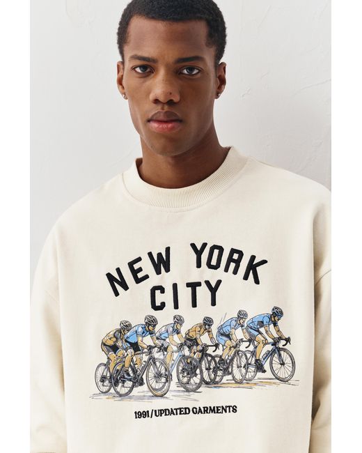 Pull&Bear Multicolor Cyclist Graphic Sweatshirt for men