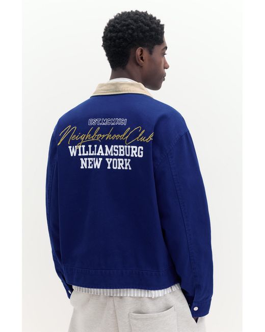 Veste Col Combiné Patchs Pull&Bear pour homme en coloris Blue
