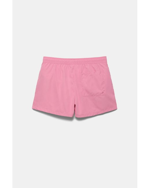 Pull&Bear Pink Basic Swimming Trunks for men