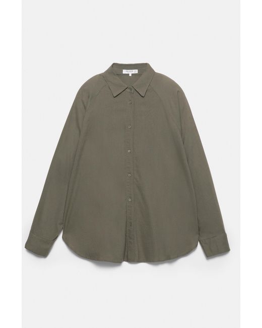 Pull&Bear Brown Rustic Linen Shirt