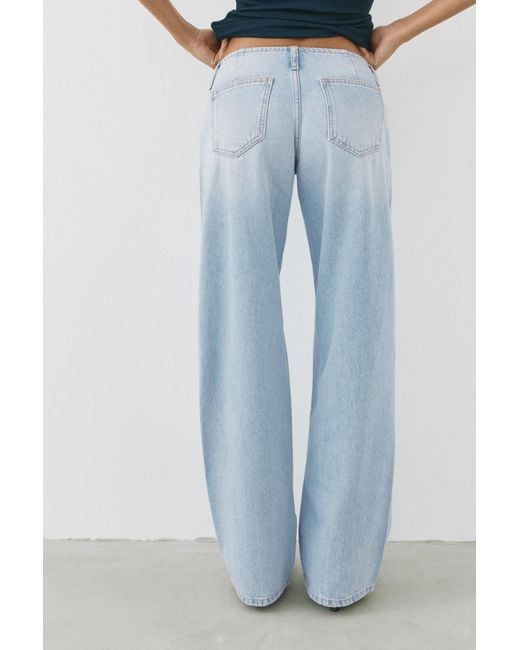 Pull&Bear Blue Low-Rise Straight Jeans