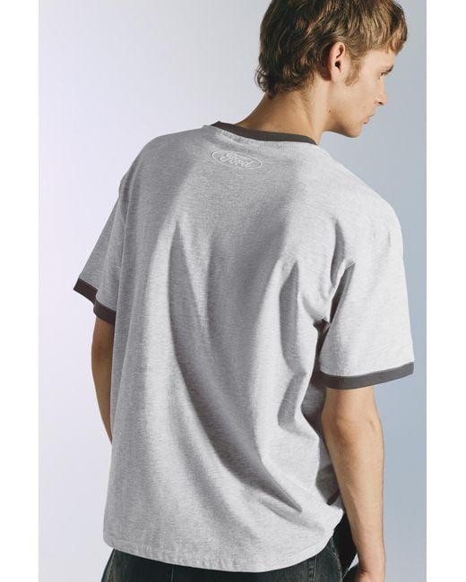 Pull&Bear Gray Ford Bronco T-Shirt for men