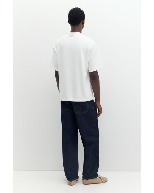 Pull&Bear White Short Sleeve Interlock Polo Shirt for men