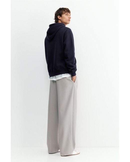 Pull&Bear Blue Basic Hooded Sweatshirt for men