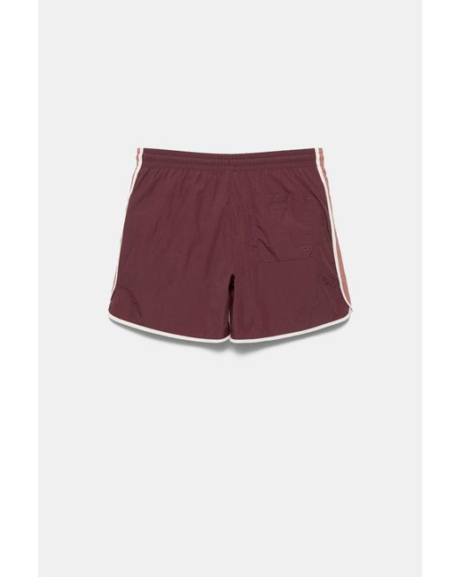 Pull&Bear Blue Contrast Panel Board Shorts for men