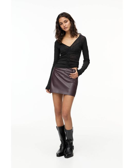 Pull&Bear Black Langarmshirt Mit Raffung