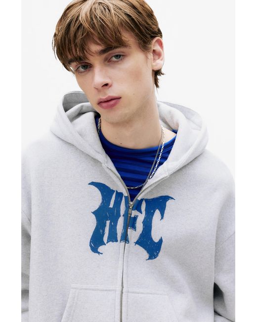 Pull&Bear Blue Stranger Things Hfc Hoodie for men