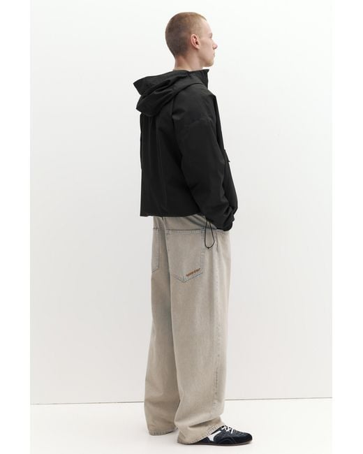 Pull&Bear Black Lightweight Hooded Raincoat for men
