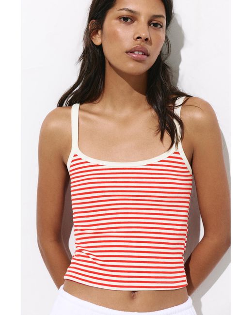 Pull&Bear Red Striped Strappy Top