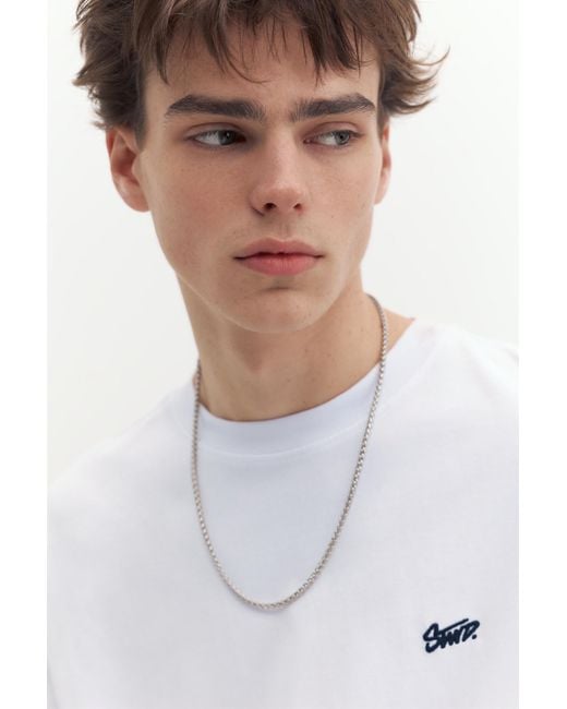 Pull&Bear White Stwd Logo Boxy T-Shirt for men