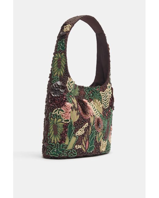 Pull&Bear Brown Beaded Shoulder Bag