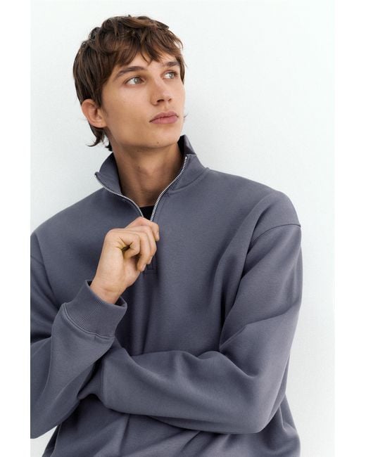 Sweat Col Zippé Pull&Bear pour homme en coloris Gray