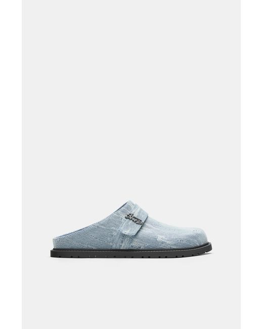 Pull&Bear Green Stwd Denim Clogs for men